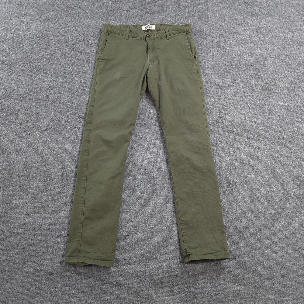 Naked & Famous Pants Mens 31x31 Green Slim Chino Khaki Stretch Casual Twill
